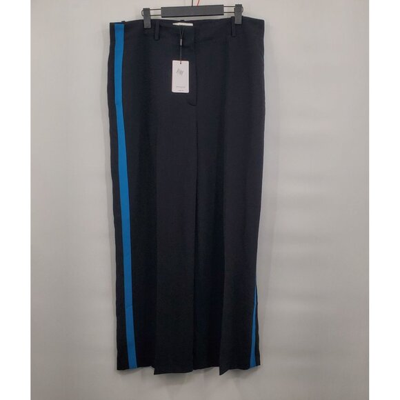 Reiss Isla Side Stripe Wide Leg Pants Women Size US 12 NWT High Waisted - Picture 3 of 16